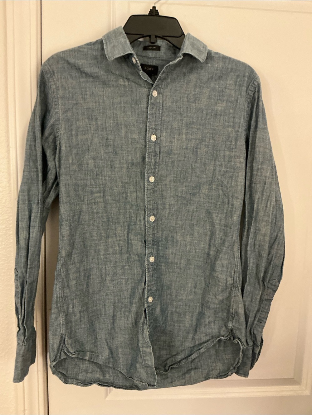 🔥 J.Crew Ludlow Men’s Small S Chambray Blue Long Sleeve Button Down Dress Shirt